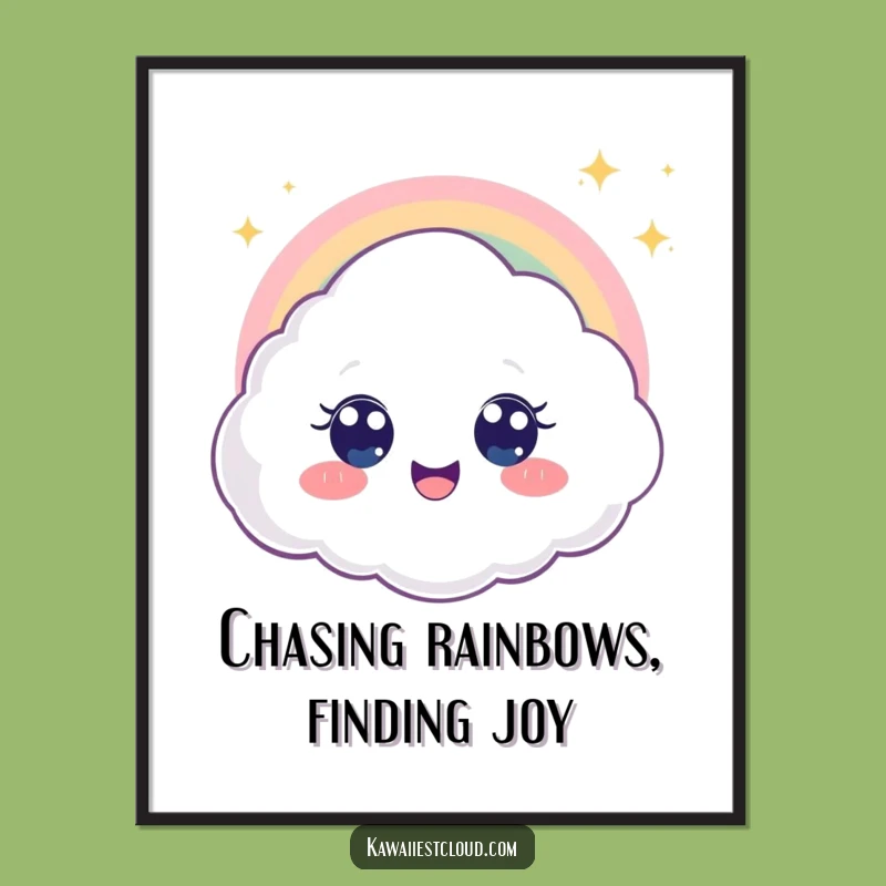 Funny Free Printable Wall Art: Cloud Rainbow Wonder