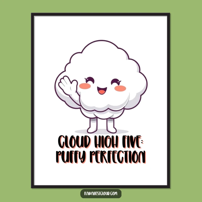 Free Printable Cloud High-Five Wall Art: Funny Downloadable Uplifting Decor