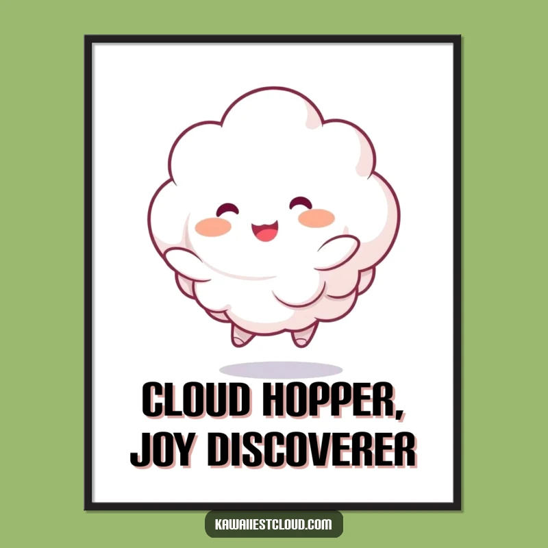 Free Printable Wall Art: Bouncing Cloud, Joyful Downloadable Decor