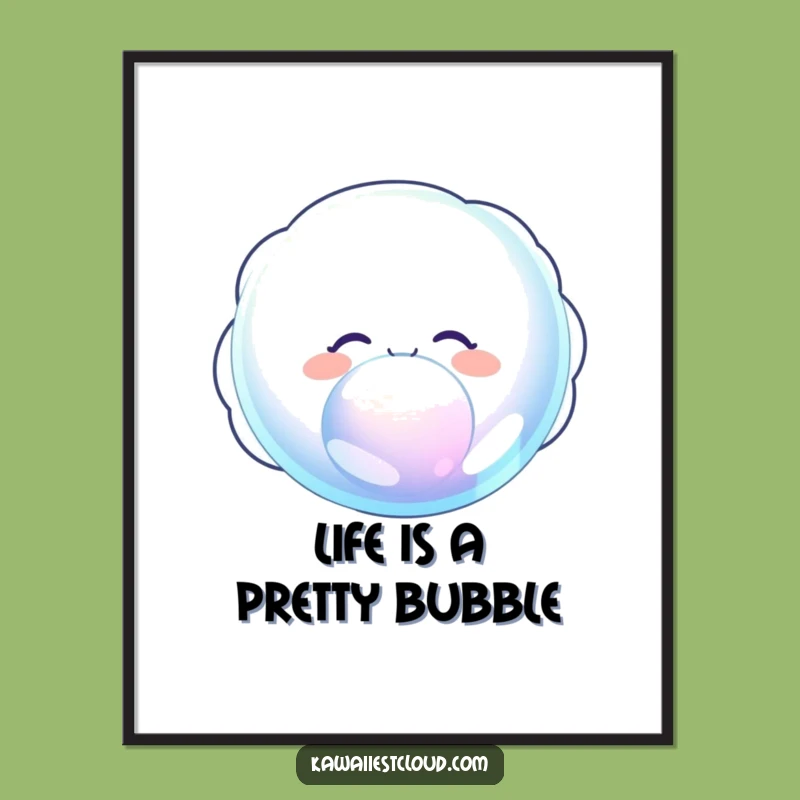 Free Printable Cloud Art: Bubble Blow Downloadable Decor, Funny DIY