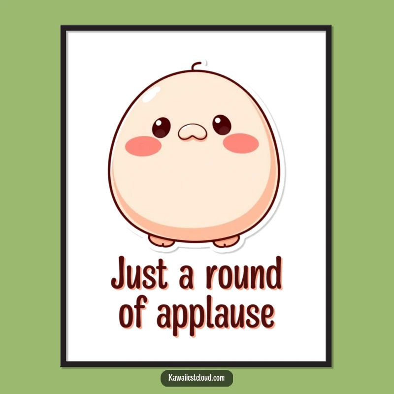 Free Printable Wall Art: Button-Eyed Pal's Cheerful Presence - Downloadable Cute Art