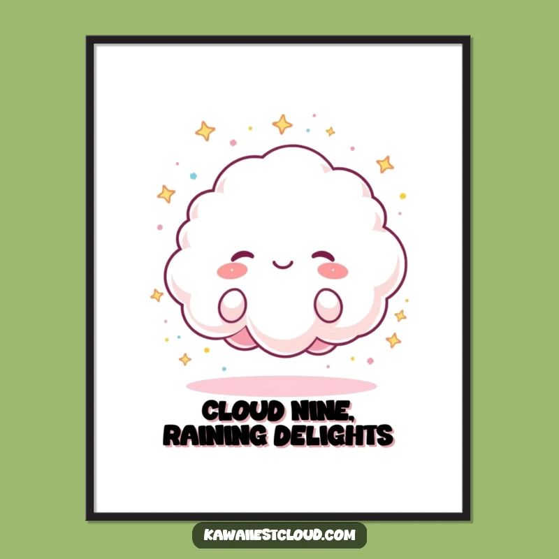 Free Printable Wall Art: Funny Sparkle Cloud, Whimsical Decor, Instant Download Art!