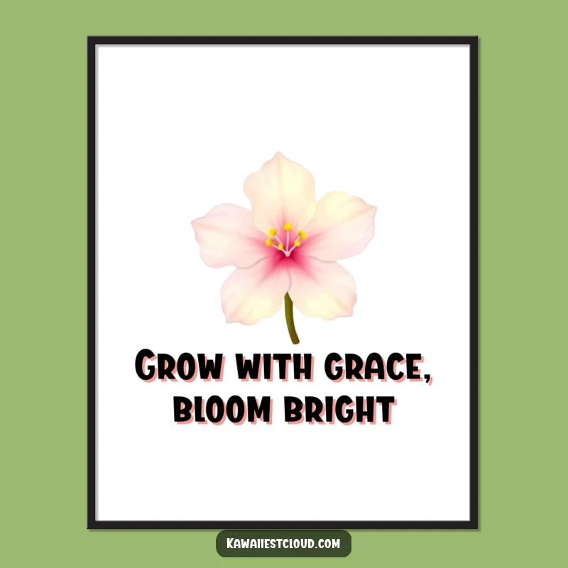 Free Printable Wall Art: Glowing Blossom for a Delicate Downloadable Decor Gift