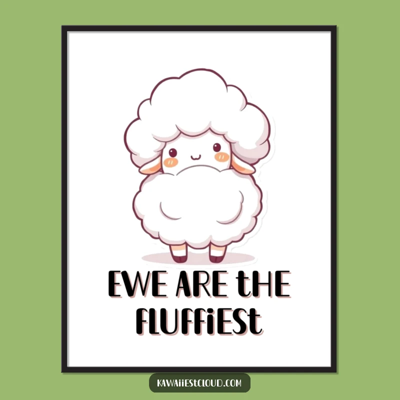 Funny Free Printable Wall Art: Cloud & Sheep Bump, Downloadable Decor Gift!