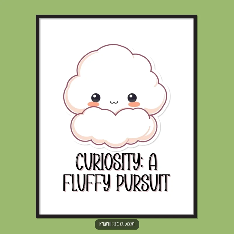 Funny Free Printable Wall Art: Curious Cloud Peek - Downloadable Art