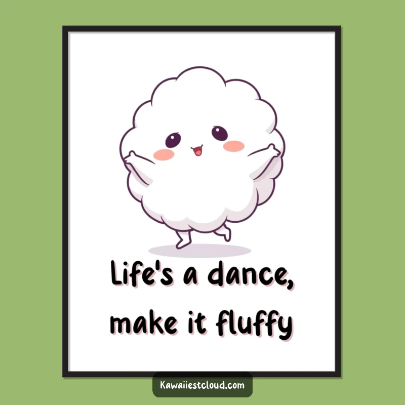 Funny Free Printable Wall Art: Dancing Cloud Character, Hilarious Downloadable Home Decor