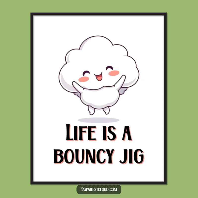 Funny Free Printable Wall Art: Bouncy Cloud Jig, Downloadable Art for Whimsical Decor