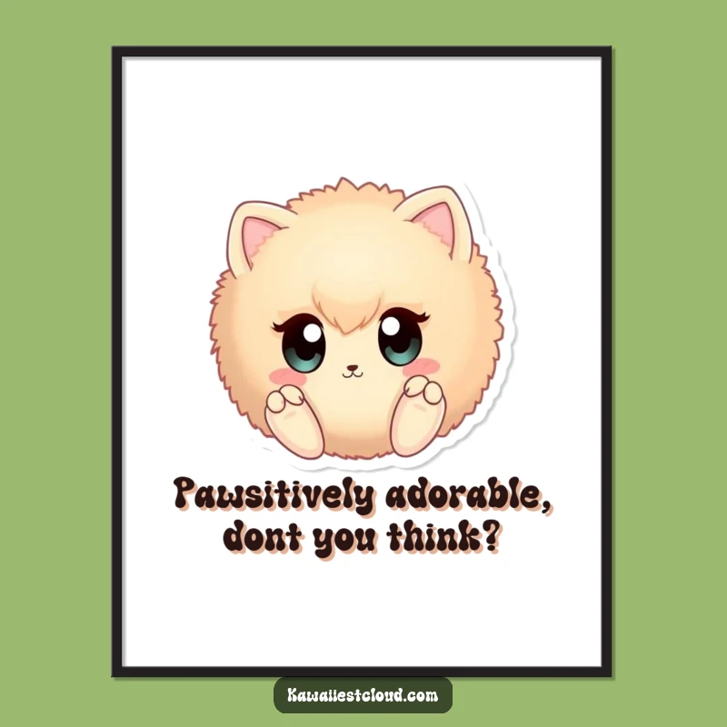 Free Printable Wall Art: Curious Fuzzy Friend for a Whimsical Downloadable Decor Gift