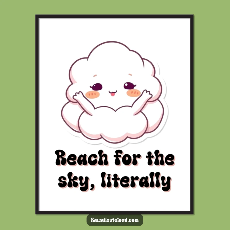 Funny Free Printable Wall Art: Cloud Character Embracing Sky, Downloadable Art for Your Home