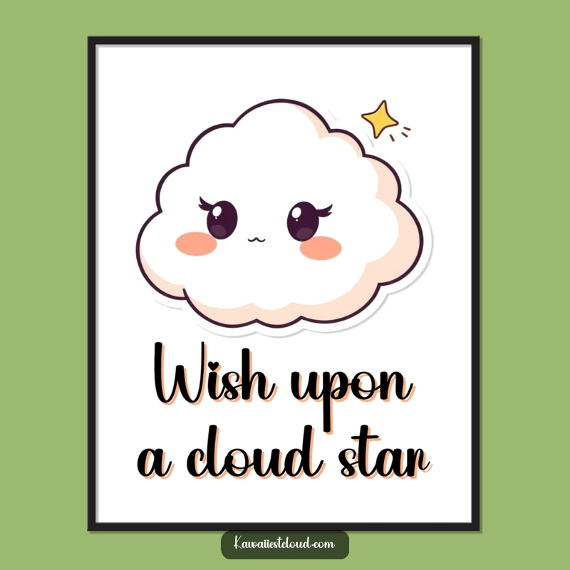 Free Printable Wall Art: Surprised Cloud & Star, Humorous Downloadable Art for Wonder