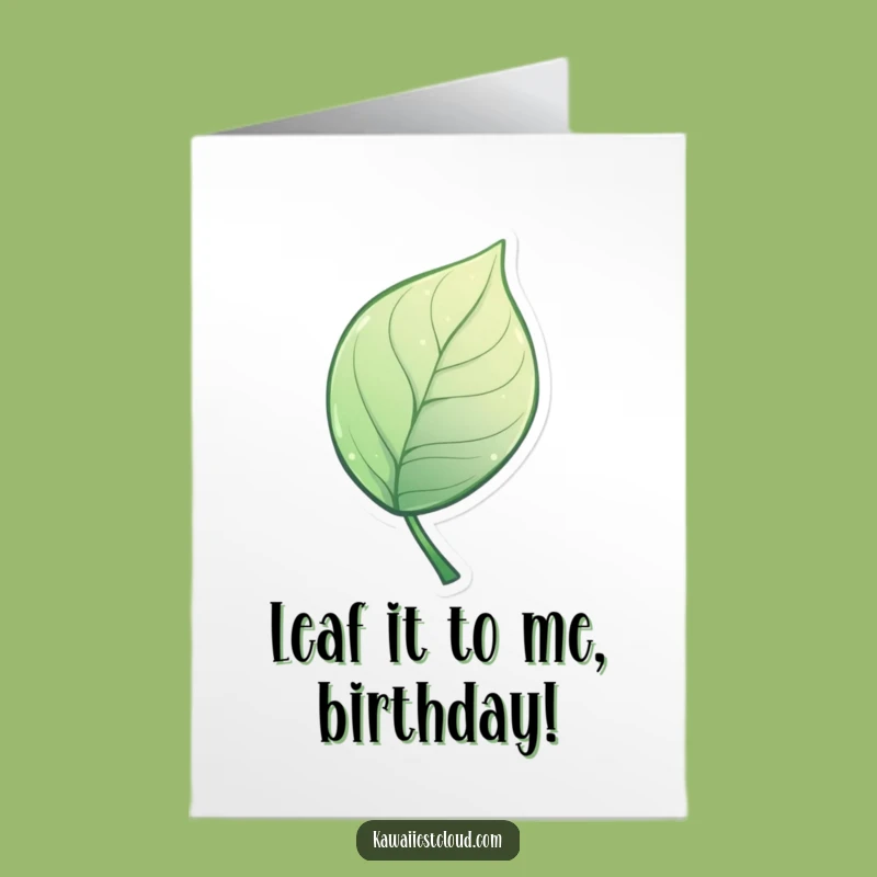 Artistic Leaf Free Printable Birthday Card: Elegant Curve Design for a Stylish Celebration