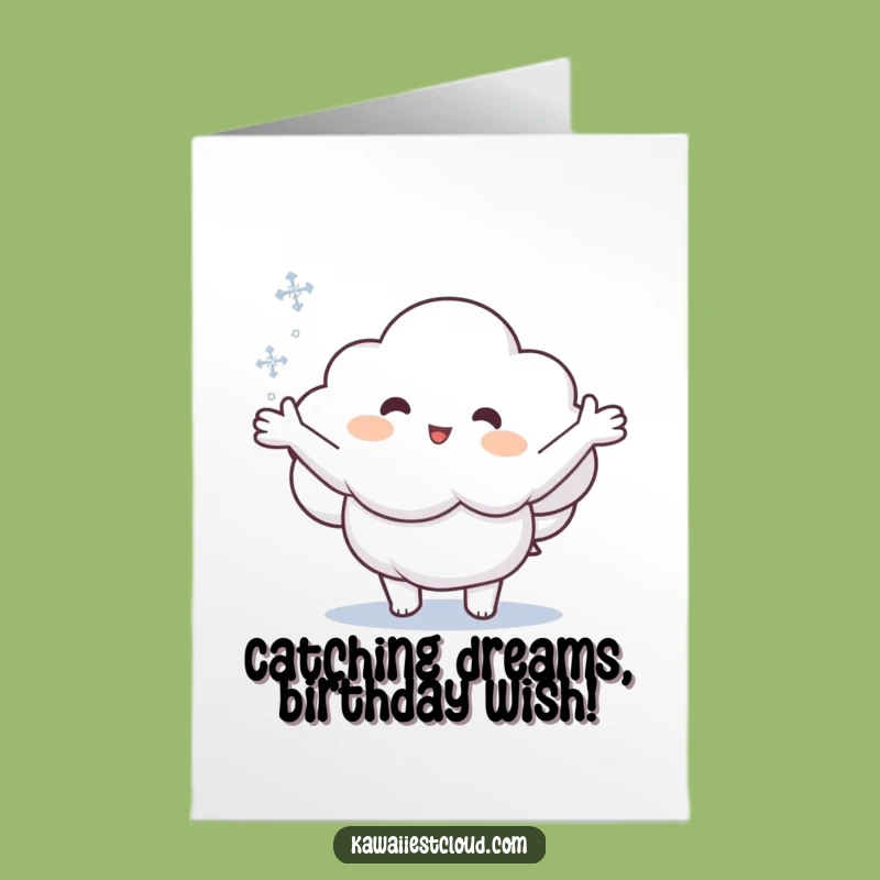 Snowflake Catcher Cloud Birthday: Free Printable Funny Downloadable Gift for Winter Birthdays