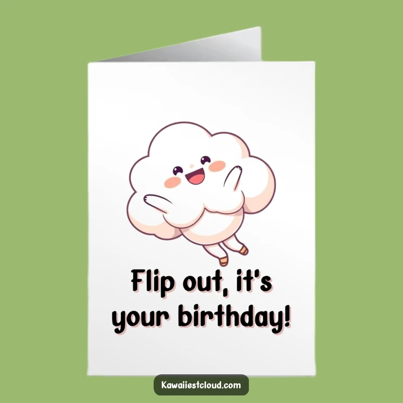 Free Printable Birthday Card: Funny Cloud Somersault, Joyful Celebration, Hilarious DIY Gift!