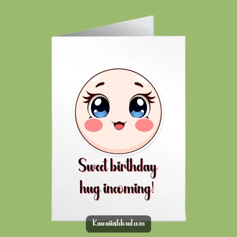 Free Printable Birthday Card: Cute Chubby Character, Rosy Cheeks, Funny Downloadable Gift