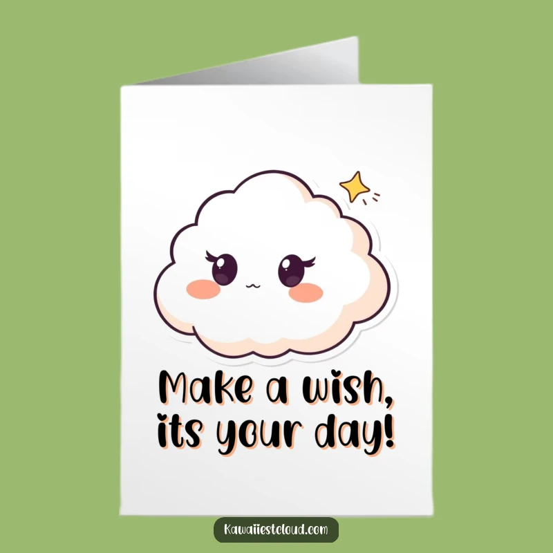 Free Printable Birthday Card: Surprised Cloud Reacts to Star, Funny Downloadable Gift
