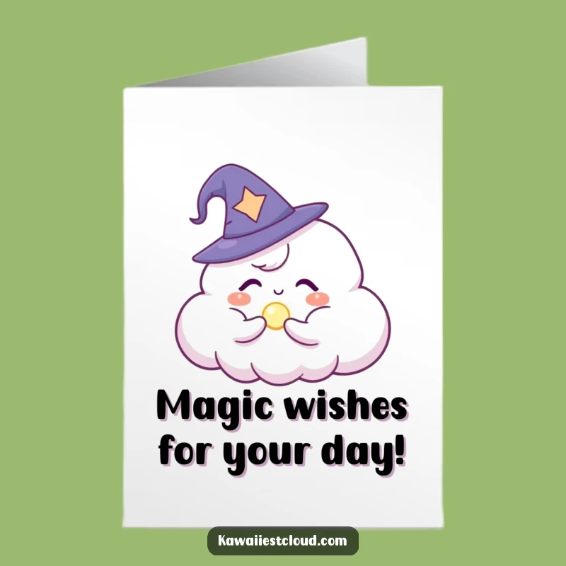 Free Printable Wizard Cloud Birthday Card: Funny Downloadable Magic Gift