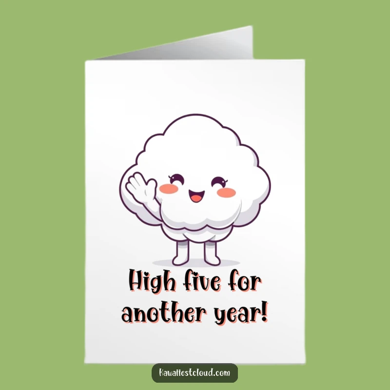 Free Printable Cloud High-Five Birthday Card: Funny Downloadable Celebration Gift