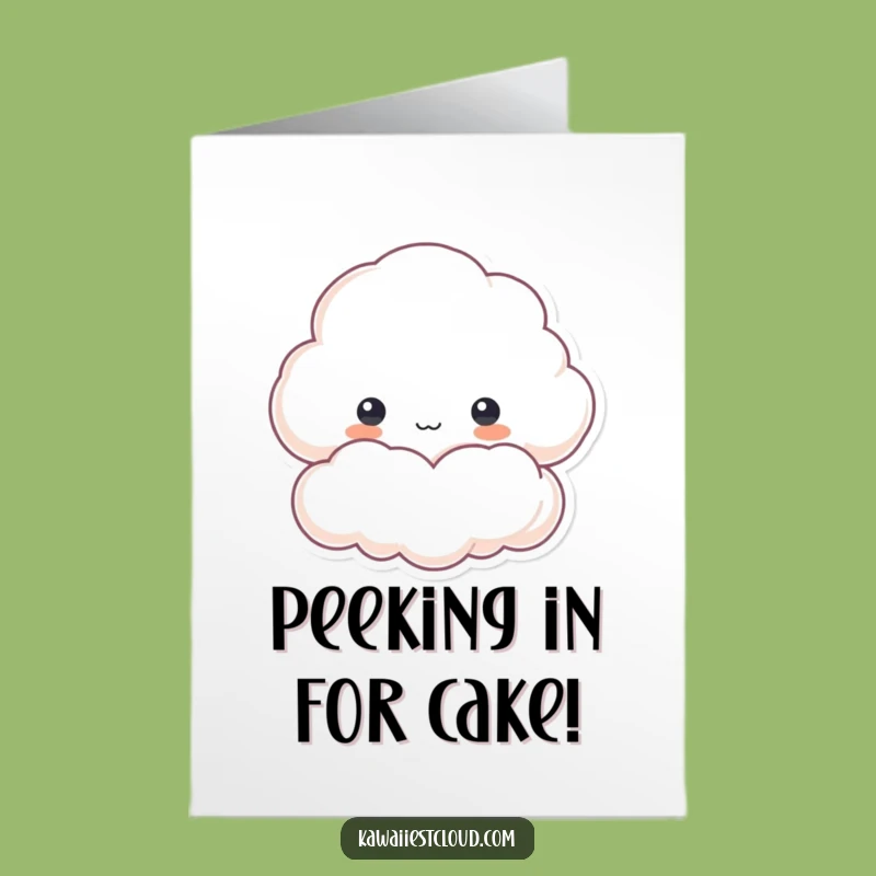 Free Printable Birthday Card: Curious Cloud Peek - Funny Downloadable Gift