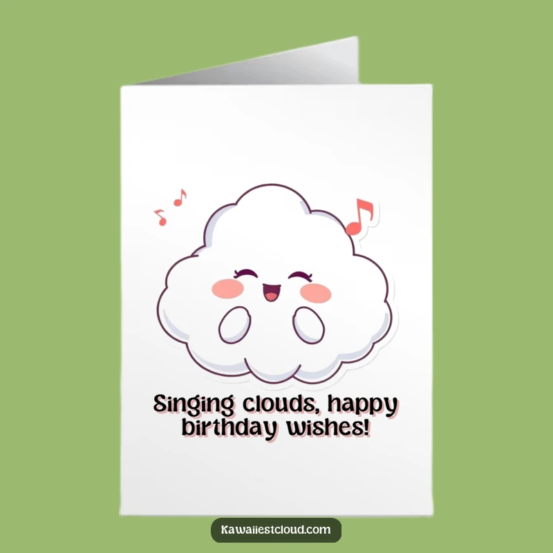 Free Printable Birthday Card: Cheerful Cloud Sings Funny Song - Downloadable Joyful Gift