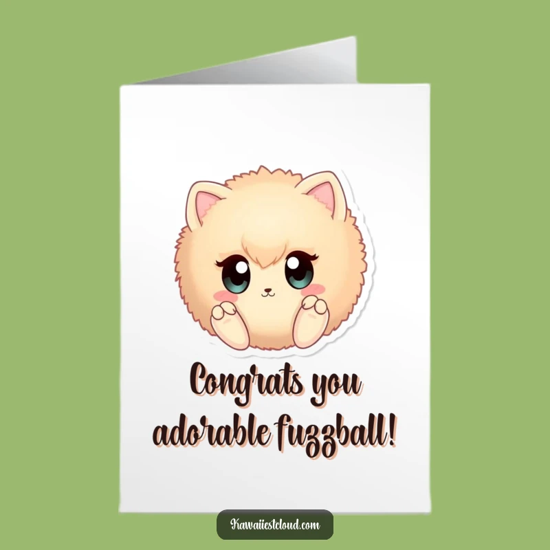 Free Printable Congrats Card: Fuzzy Friend Excitement for a Joyful Downloadable Gift