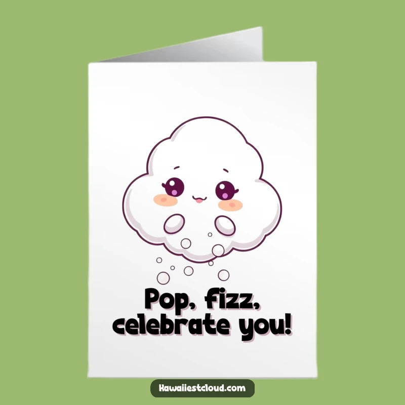 Free Printable Congrats Card: Bubbling Cloud, Festive Congrats, Downloadable Gift!