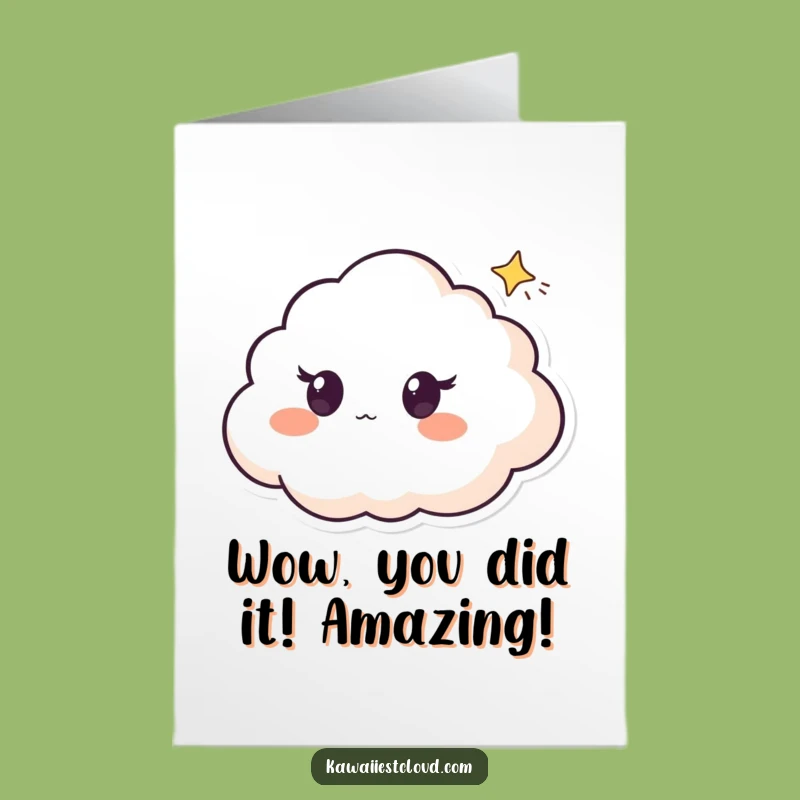 Free Printable Congrats Card: Cloud's Surprise at Star, Humorous Downloadable for Achievements