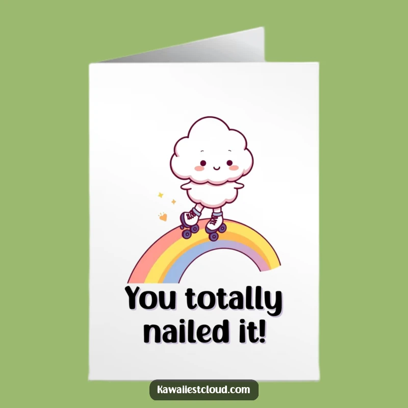 Free Printable Congrats Card: Funny Skating Cloud, Wow Them with a Downloadable Gift!