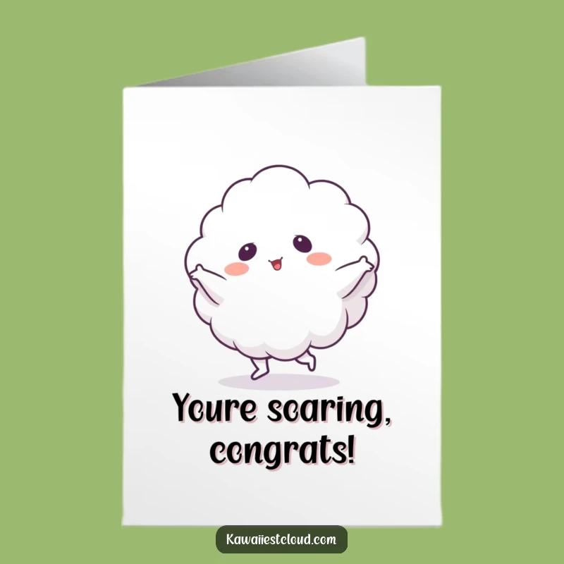 Free Printable Congrats Card: Silly Cloud Dancer, Humorous Downloadable Celebration