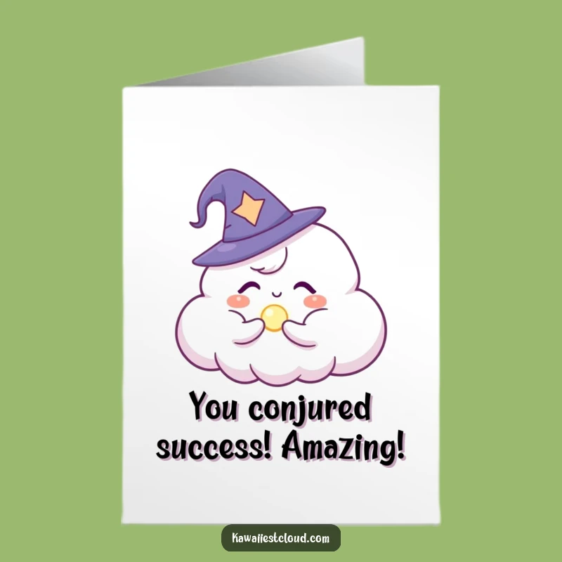 Free Printable Wizard Cloud Congrats Card: Funny Downloadable Magical Achievement