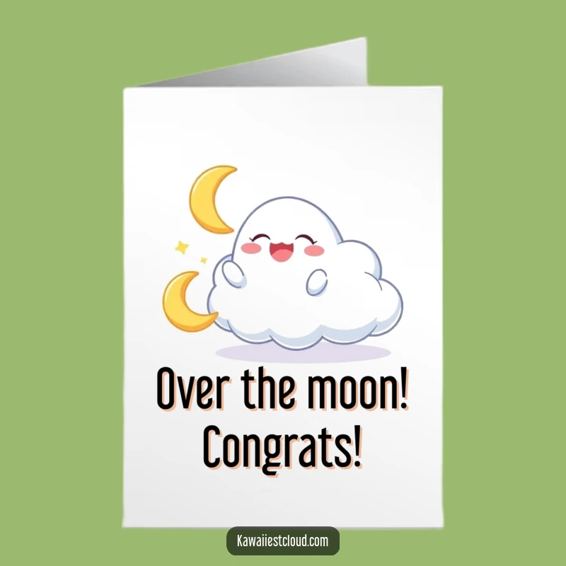 Free Printable Congrats Card: Moon Play Celebration - Downloadable Greeting