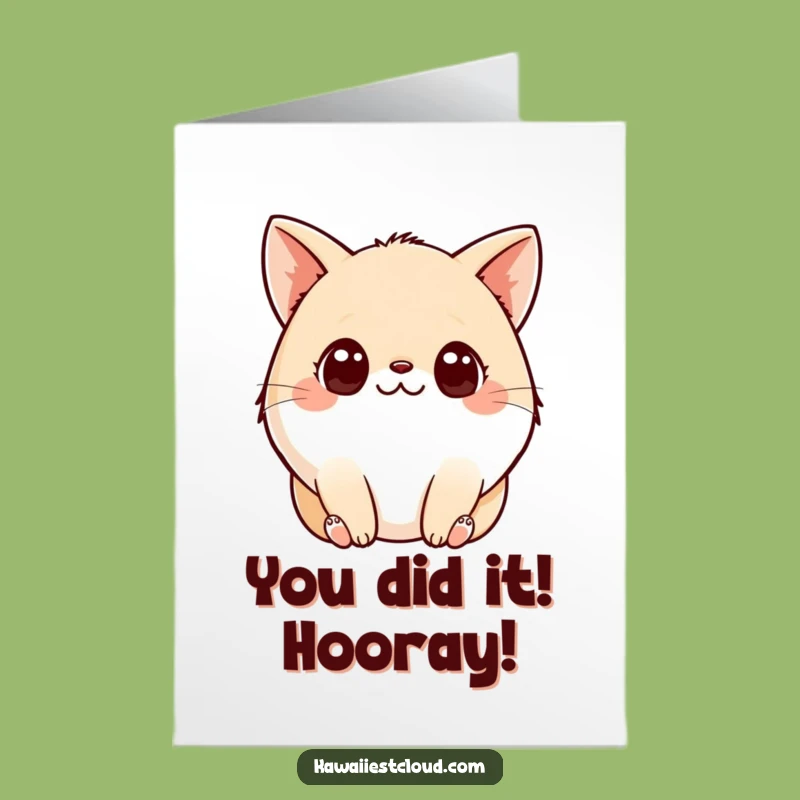 Free Printable Congrats Card: Amusing Plump Character, Ideal DIY Downloadable Celebration Gift
