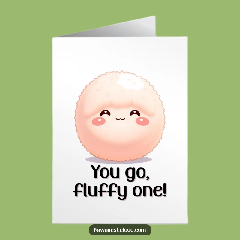 Free Printable Congrats Card: Fluffy Sphere, Adorable DIY Downloadable Gift