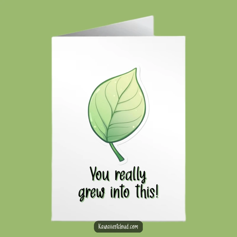 Elegant Leaf Free Printable Congrats Card: Stylish Curve Design for Special Achievements