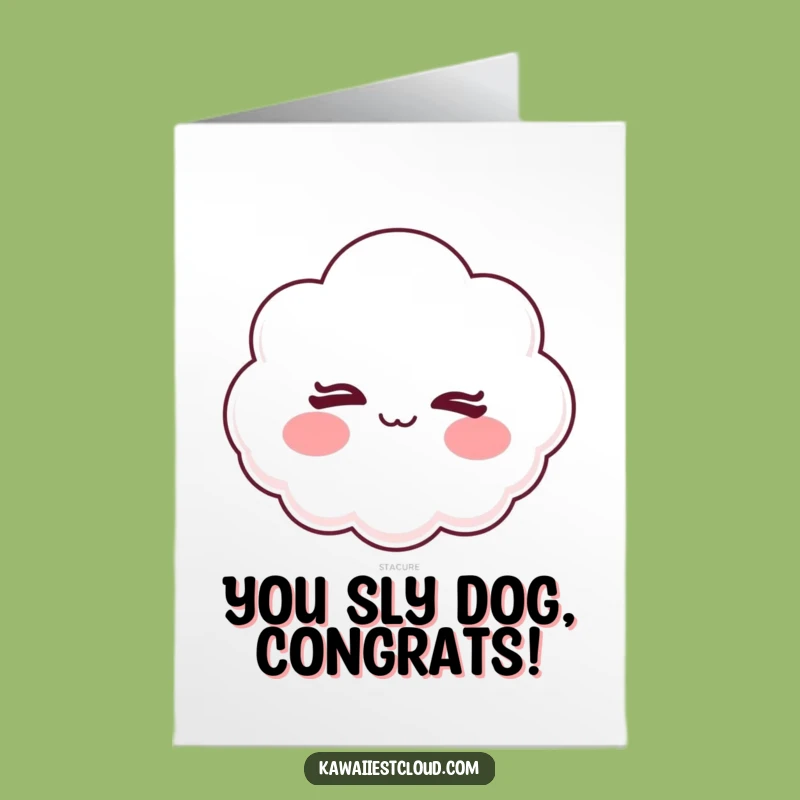 Winking Cloud Congrats Card: Free Printable Funny Downloadable Gift for Secret Success
