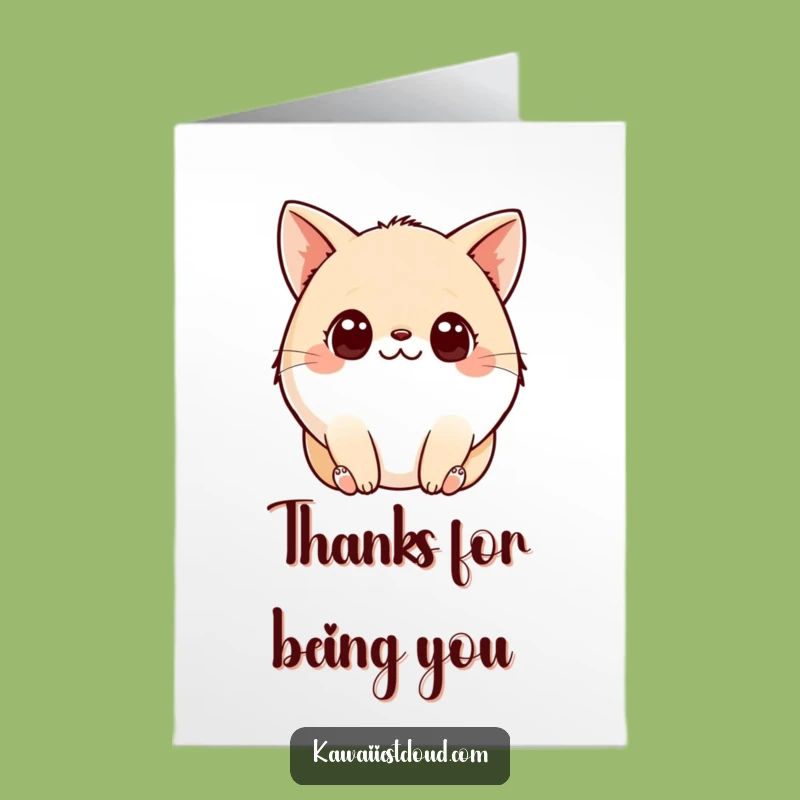 Free Printable Thank You Card: Charming Plump Character, Sweet DIY Downloadable Gift