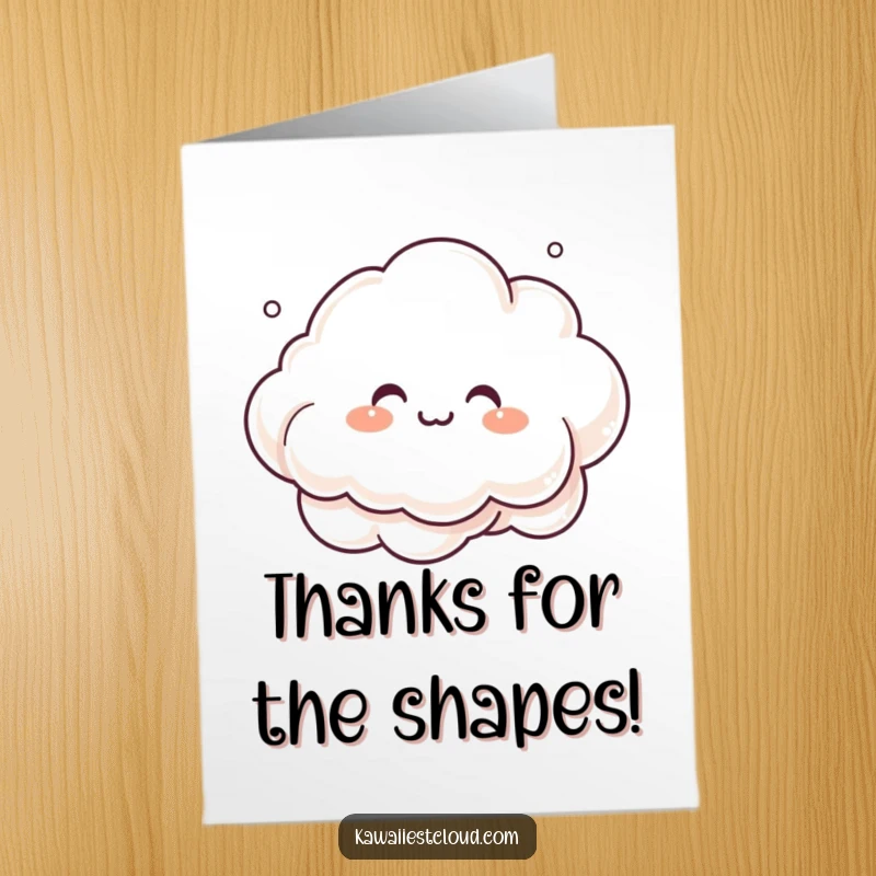 Funny Free Printable Thank You Card: Giggling cloud character creating whimsical mist shapes, perfect for an artistic thank you.