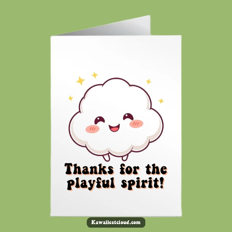 Free Printable Thank You Card: Playful Cloud Bounces, Humorous Downloadable for Gratitude