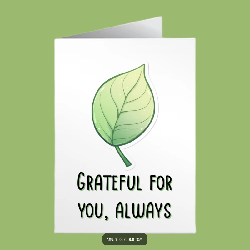 Stylish Leaf Free Printable Thank You Card: Elegant Curve Design for Gracious Appreciation