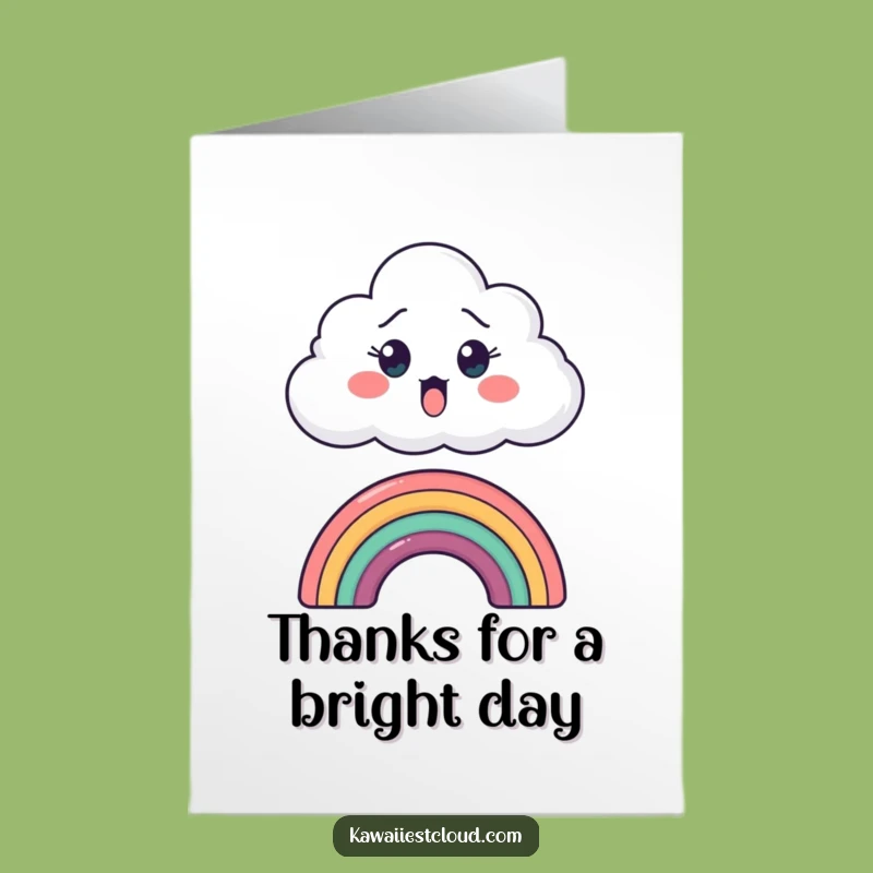 Surprised Cloud Thank You Card: Free Printable Funny Downloadable Gift for Expressing Gratitude