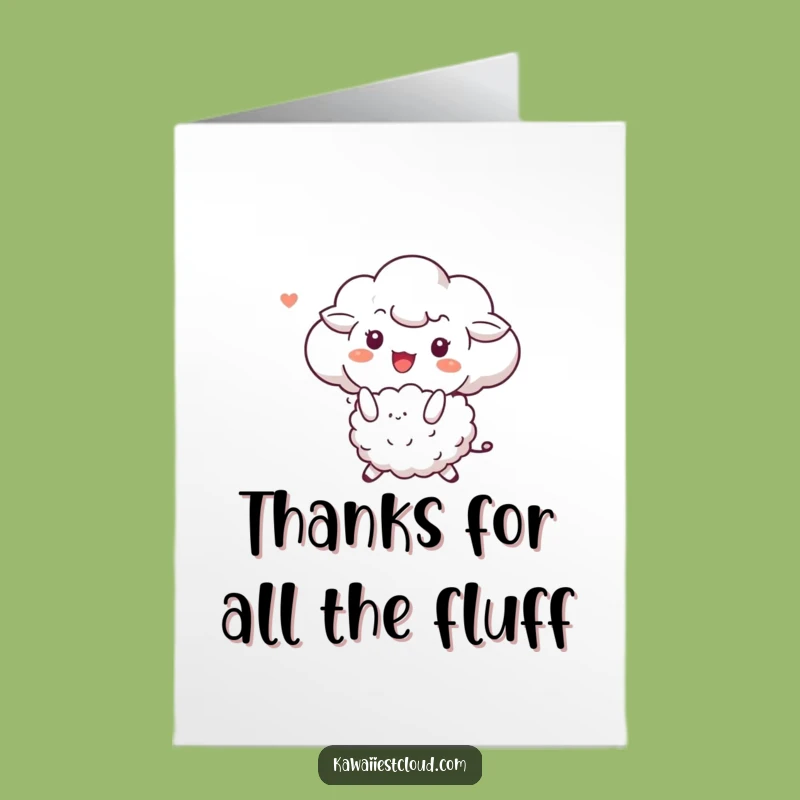 Free Printable Thank You Card: Cloud with Sheep - Funny Downloadable Gift of Gratitude and Fun