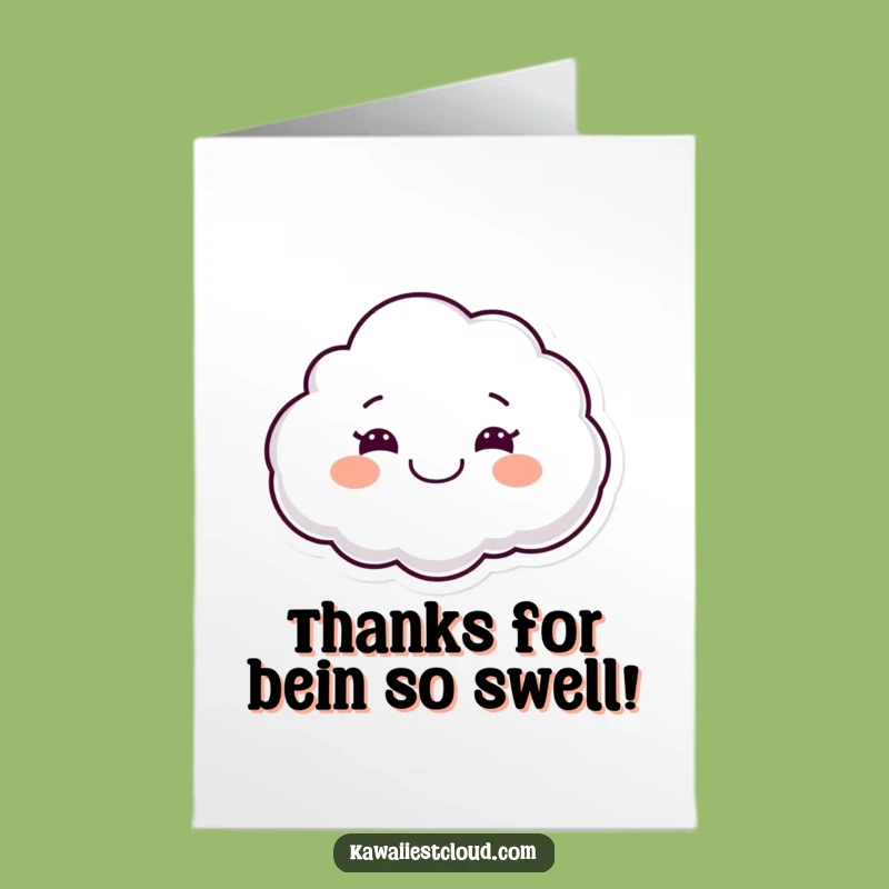 Free Printable Thank You Card: Grinning Cloud Floats, Humorous Downloadable for Gratitude