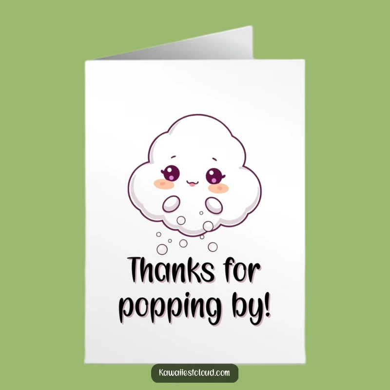 Free Printable Thank You Card: Bubbles Cloud, Cheerful Thanks, Downloadable Gift!