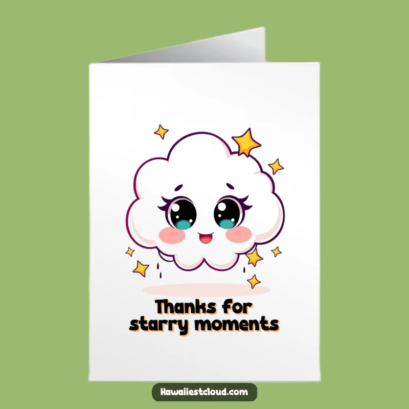 Free Printable Star Rain Cloud Thank You Card: Funny Downloadable Appreciation