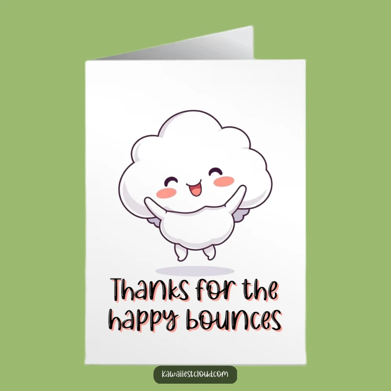 Free Printable Thank You Card: Funny Bouncy Cloud Jig, a Lighthearted Downloadable Gift