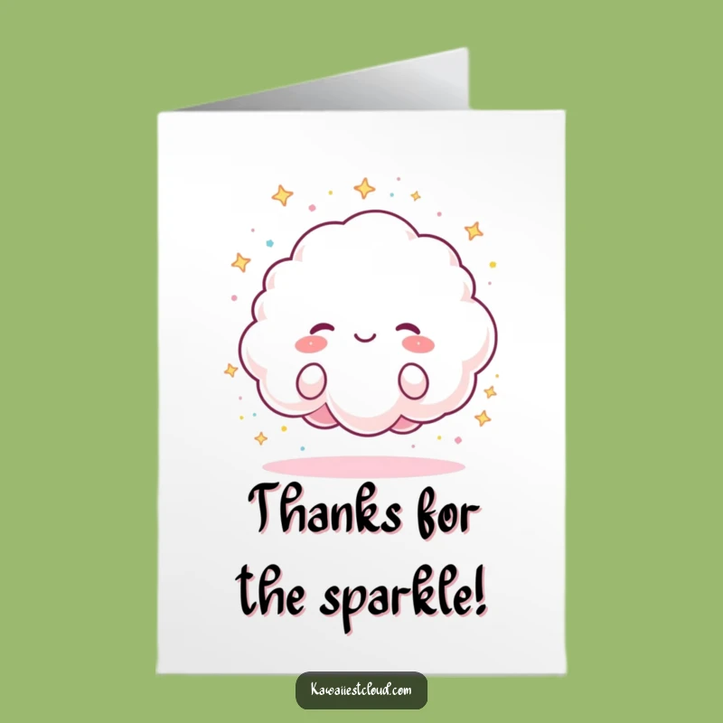 Free Printable Thank You Card: Sparkle Cloud, Express Gratitude, Funny Downloadable Gift!