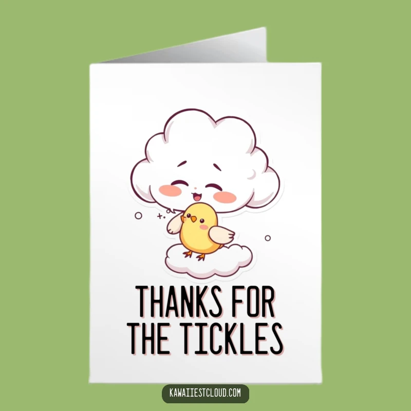 Free Printable Thank You Card: Giggling Cloud & Bird - Funny Gift