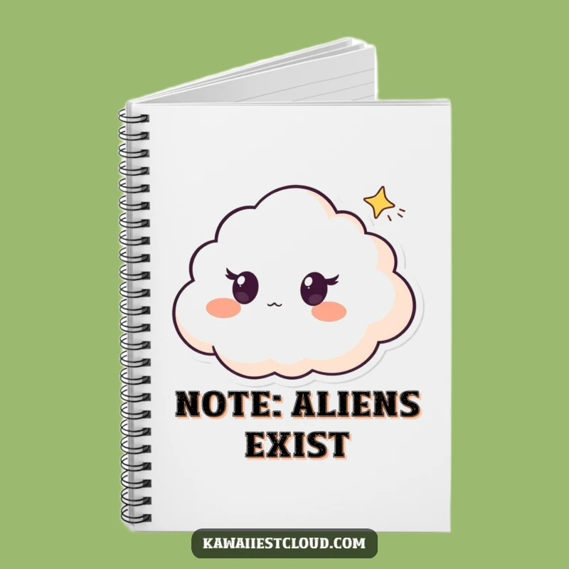Funny Surprised Cloud Notebook, Starry Wonder Journal, Creative Gift