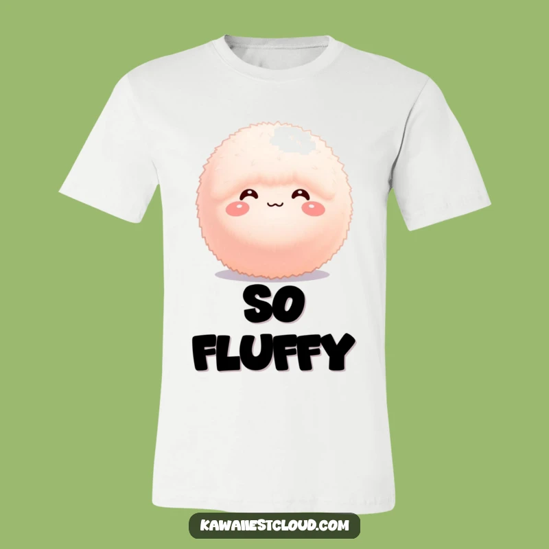 Funny Fluffy Sphere T-Shirt: Bashful Cutie, Soft Design, Hilarious Gift