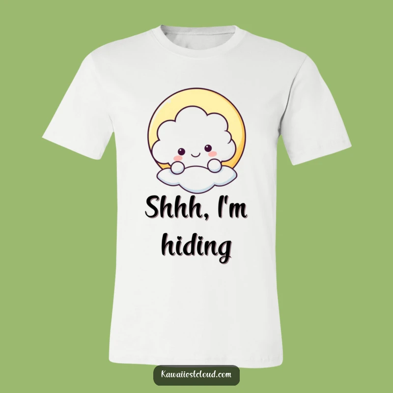 Funny Peek-a-Boo Cloud T-Shirt - Cheerful Character Tee - Funny Gift