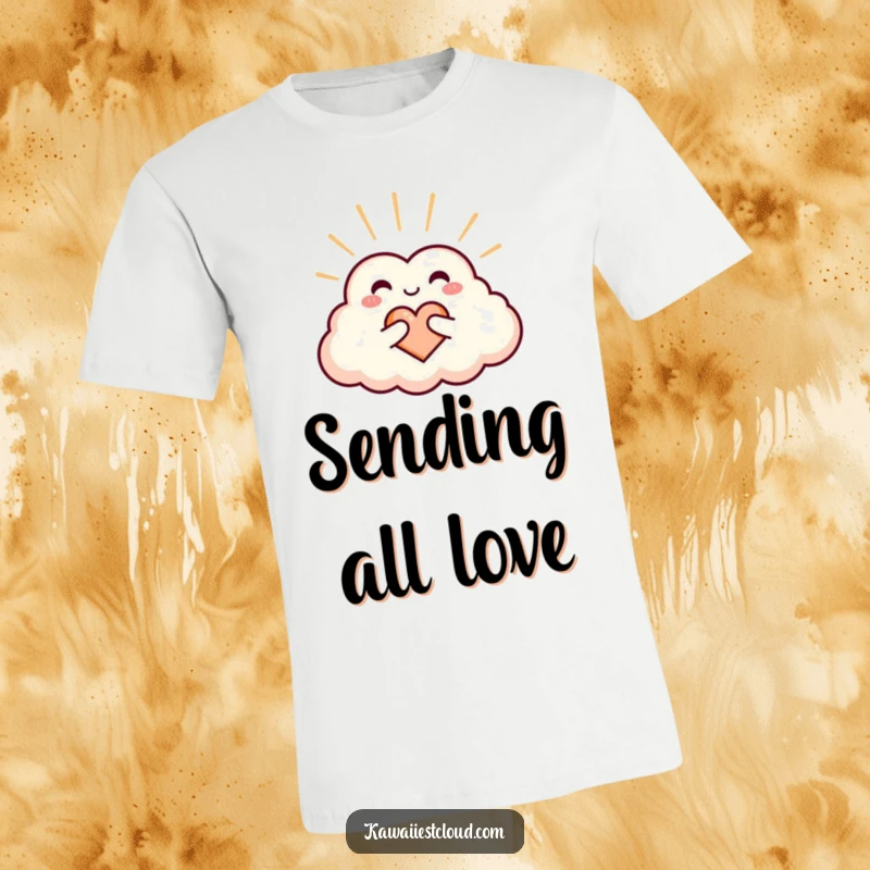 Funny heart-shaped cloud t-shirt radiating warmth, love, and happiness, a symbol of affection.
